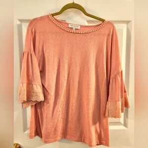 Hayden Pink Bell Sleeve Blouse, sz L